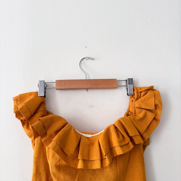 EMERY OFF THE SHOULDER MINI DRESS IN MARIGOLD - Picture 3 of 5